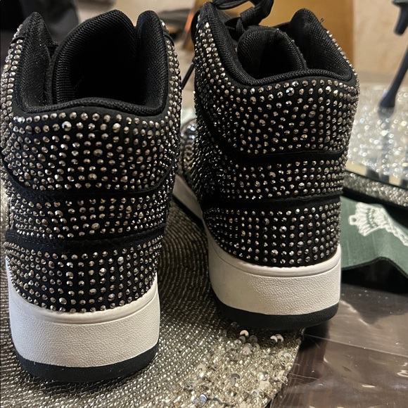 Black and Gold bling High-Top Sneakers - Picture 9 of 13